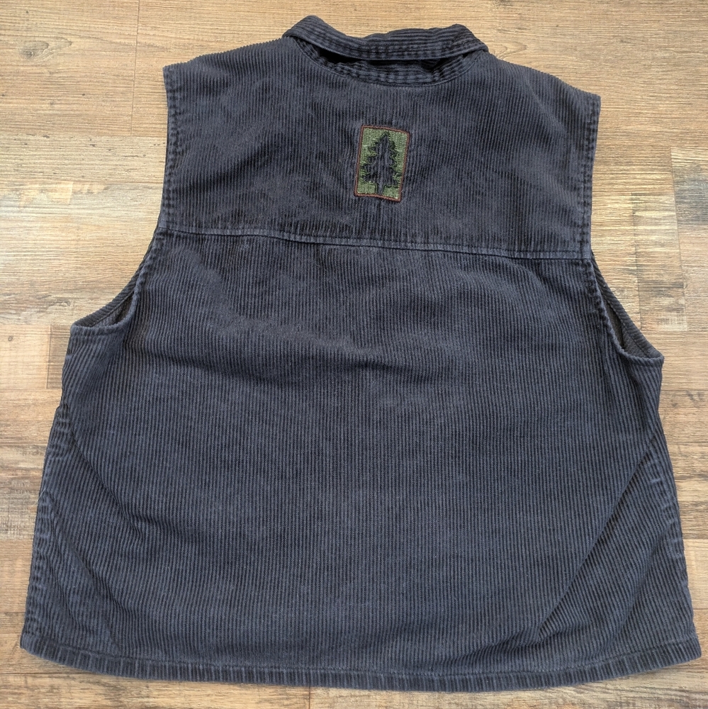 Vintage Christopher & Banks Northwoods Corduroy Vest Cabincore Outdoors Sz Large - Picture 2 of 15